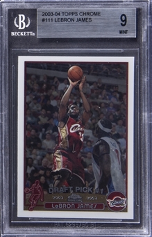 2003-04 Topps Chrome #111 LeBron James Rookie Card - BGS MINT 9